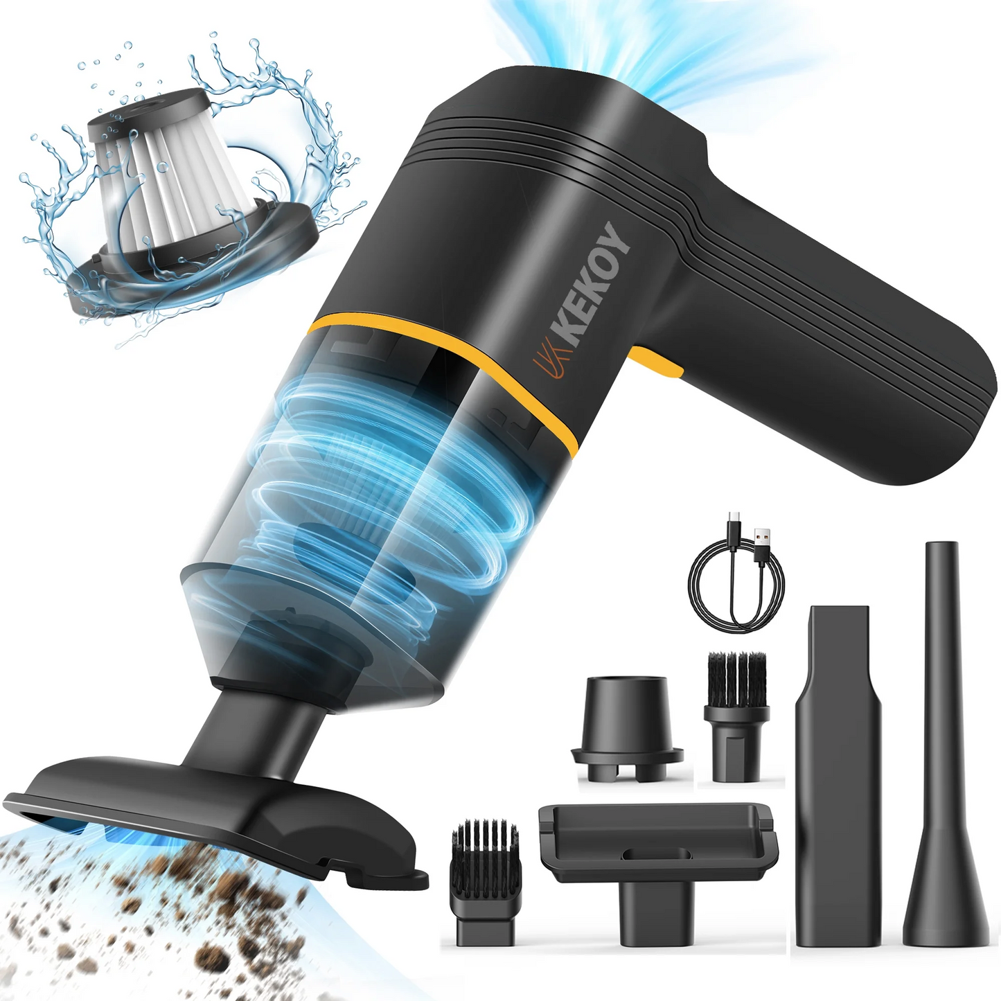 KEKOY Small Car Vacuum Cleaners Cordless