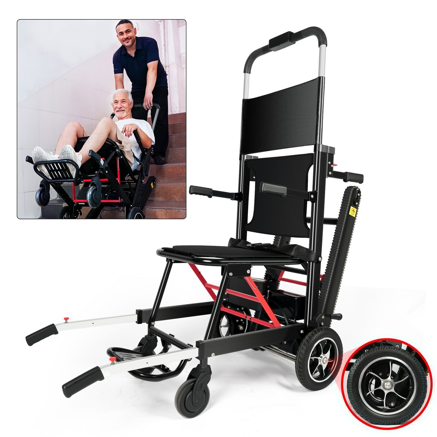 Portable Electric Stair Climbing Lift Wheelchair with Batteries,