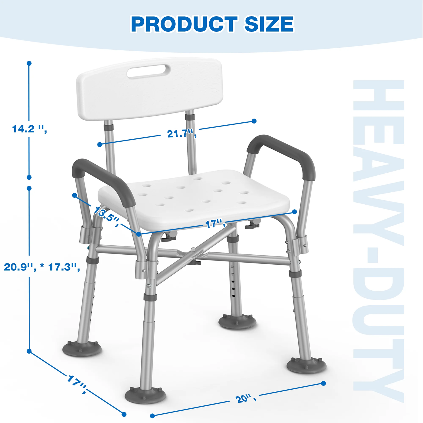 Heavy Duty Shower Chair for Inside Shower, FSA/HSA Eligible 550LBs