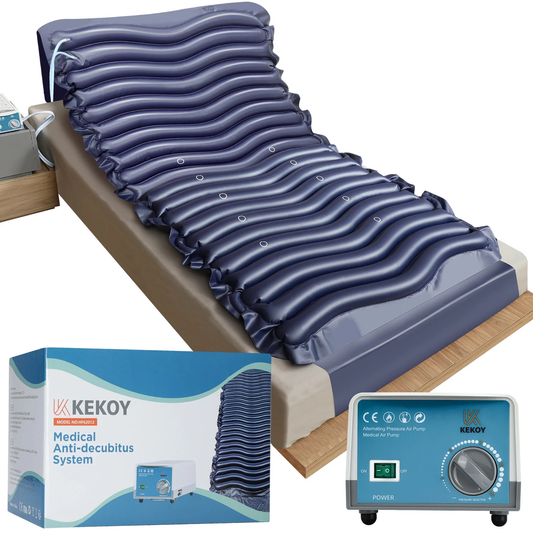 KEKOY Alternating Air Pressure Mattress Pad, Bed Sore Prevention Solution Mattress Topper with 5-setting Adjustable Pump